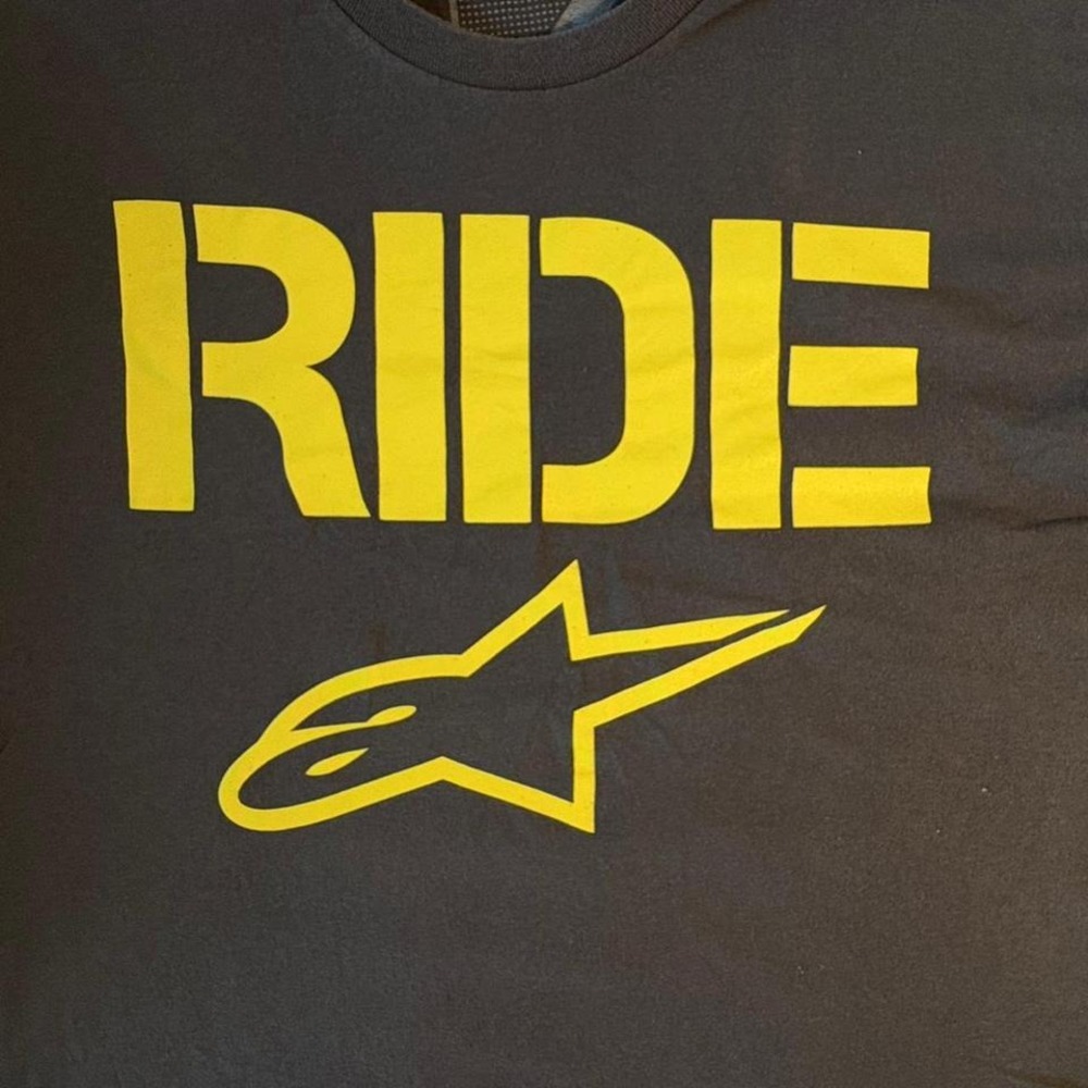 Brown and yellow Ride Alpinestars t-shirt MEN SIZE L